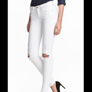 H&M Low Rise Skinny Destroyed Jeans